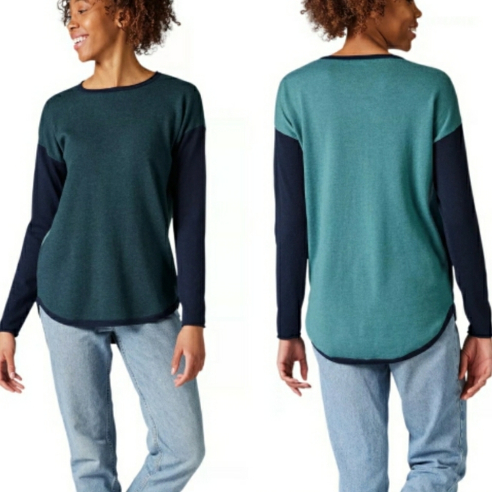 Smartwool Women's Sweater in Teal and Navy
